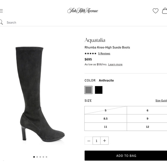 AQUATALIA RHUMBA KNEE HIGH SUEDE BOOTS - Picture 13 of 13